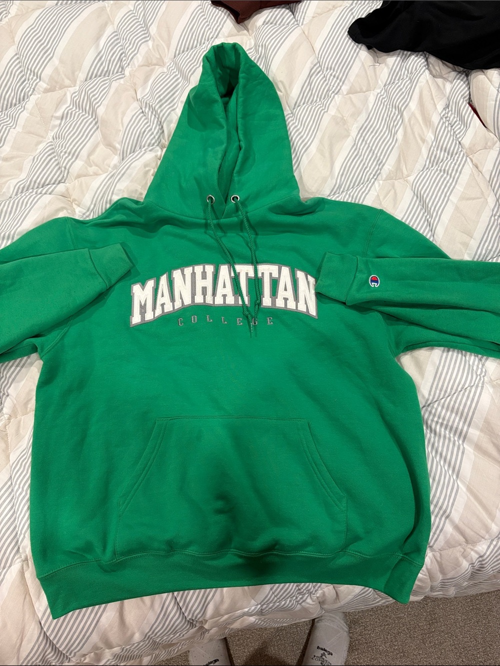 Champion Manhattan College Green Hooded Sweatshirt